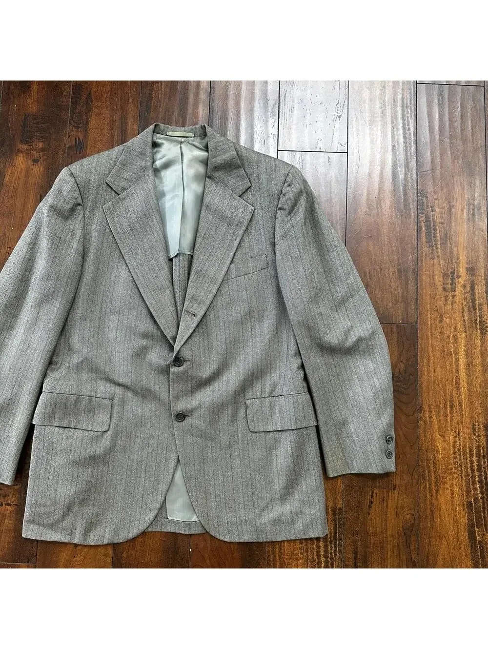 1960s 1970s Brown Striped Sport Jacket VTG Mens Suit 41 33x27 Rockabilly Wool